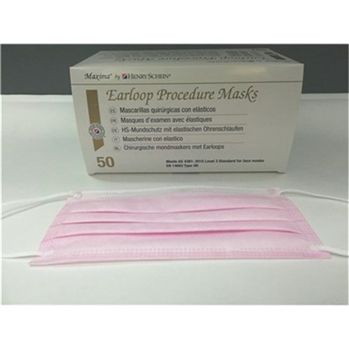 HS CRITERION Mask Pink Earloop Level 2 Box of 50